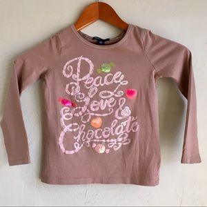 GAP Girls Peace Love Chocolate T-shirt 4-5